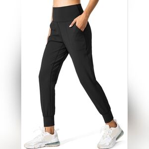 Gradual Women's Black 4-way Stretch Jogger Pants High Waist Large New
